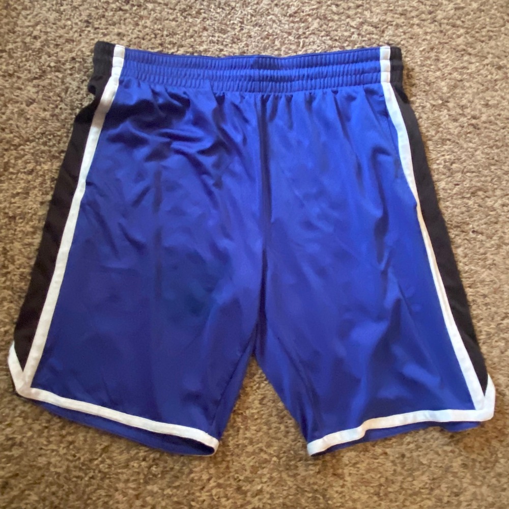 CSG Athletic Shorts Mens 3XL Blue Excellent Mesh Basketball Striped Gym